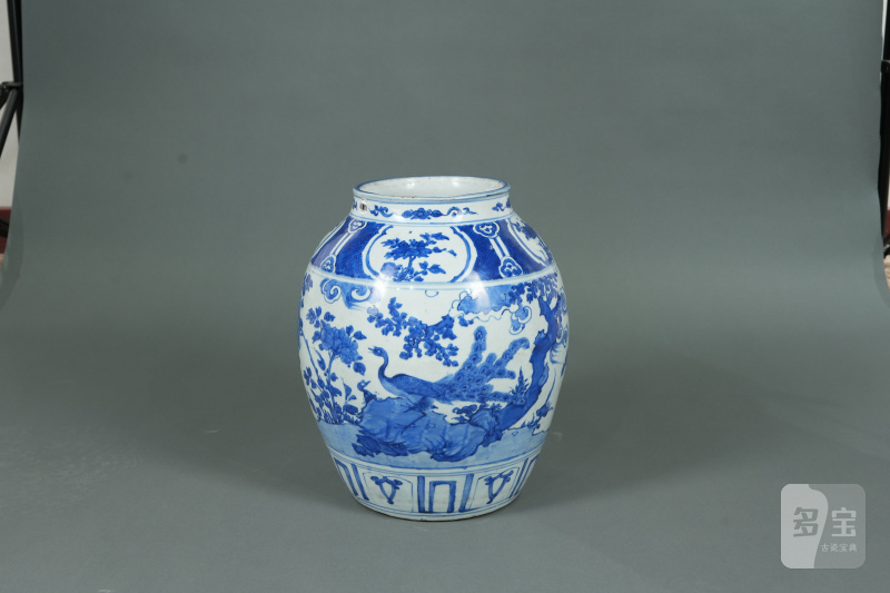 明 青花花鸟大罐 - 图4